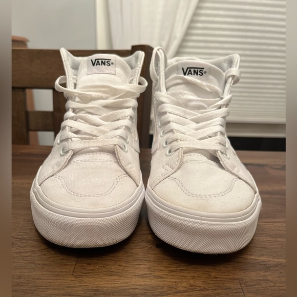 Women’s White High-Top Vans - Picture 5 of 10